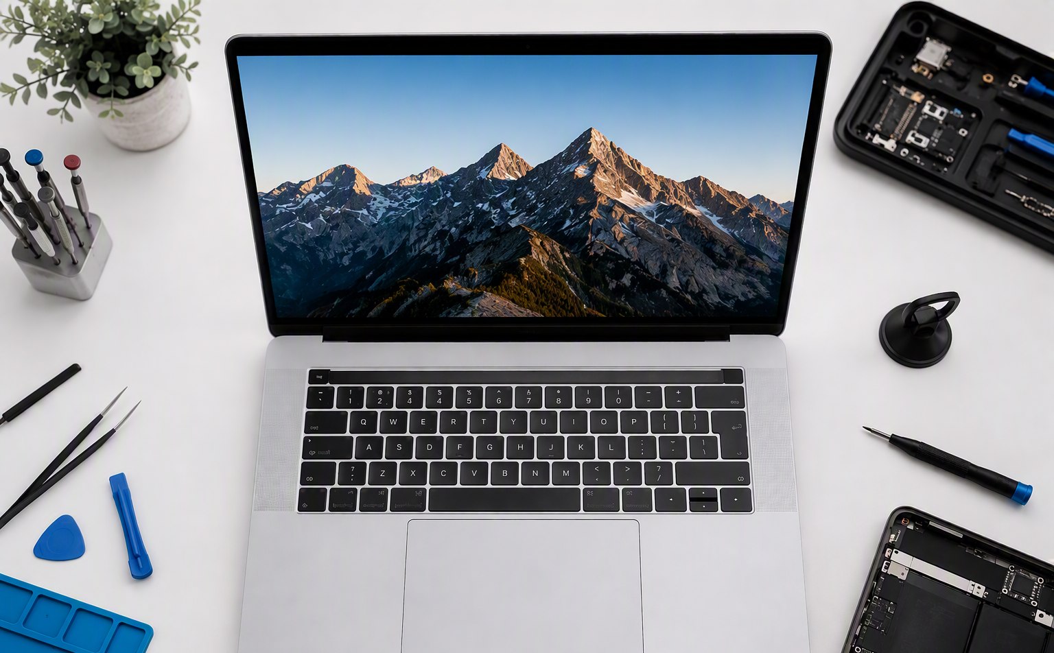 MacBook Pro with brand new display after screen replacement at FixMac Cape Town